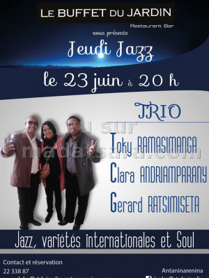 Trio Toky Ramasimanga, Clara Andriamparany & Gérard Ratsimiseta - Jeudi Jazz - Buffet du Jardin