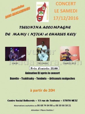 Tselonina‍ accompagné de Mam'Rakoto‍ & Charles kely‍ - Centre Social Petie Bois Metz‍