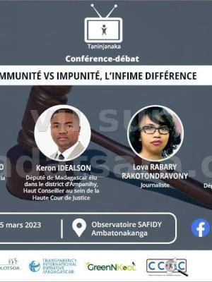 Conférence / Projection débat Immunité vs impunité, l'infime différence - Observatoire Safidy Ambatonakanga