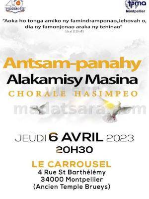 Antsam-panahy Alakamisy masina Chorale Hasimpeo - Le Carrousel Montpellier