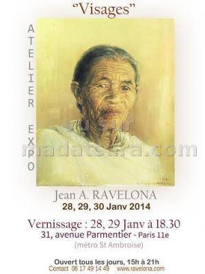 Visages - Atelier expo Jean A Ravelona à Paris 11ème