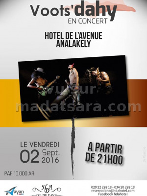 Voots'dahy en concert à l'Hotel de l'Avenue Analakely