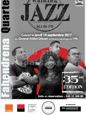 Walking Jazz RLI 106Fm 35è édition au Grand Hôtel Urban Ambatonakanga‍ avec Fahendrena‍ Quartet