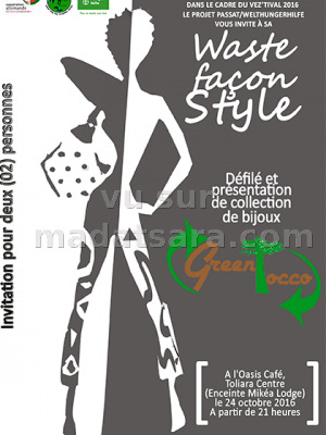 Waste façon Style - défile et présentation de collection de bijoux - Oasis Café Toliara