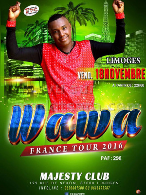 Wawa‍ en concert au Majesty Club Limoges
