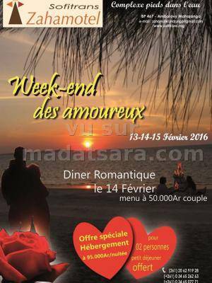 Week-end des amoureux Diner romantique  au Zahamotel