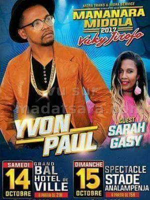 Yvon Paul & Sarah Gasy en concert Hotel De Ville Mananara - Stade Anampenja Mananara Nord