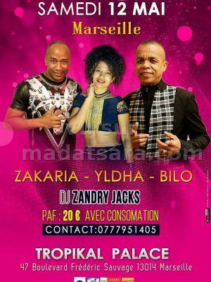 Zakaria, Bilo, Yldha en concert Salle Tropikal Palace Marseille