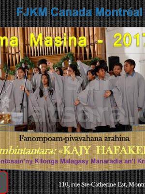 Zoma masina - 2017 - Sombin-tantara "Kajy hafakely" - FJKM Montréal